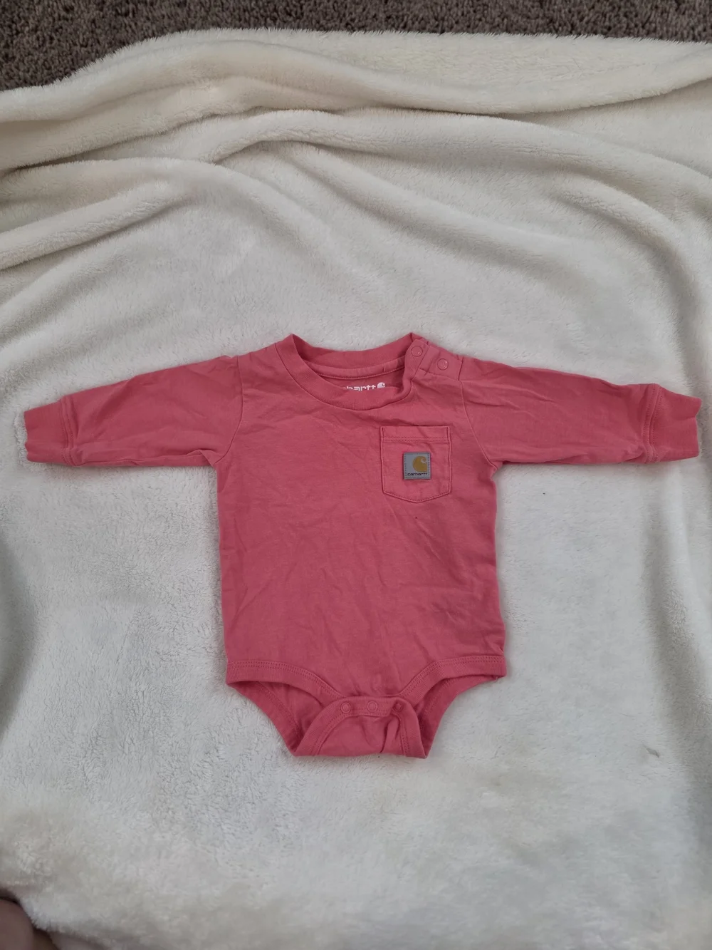 Carhartt Pink Long-Sleeve Baby One-Piece